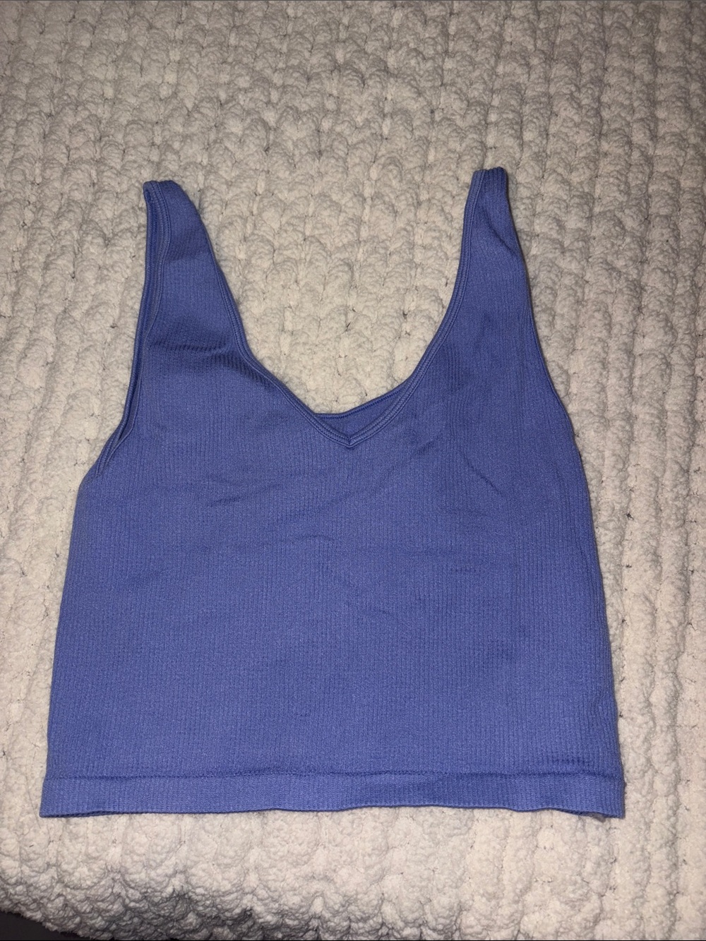 Aeropostale Periwinkle Ribbed V-Neck Crop Tank